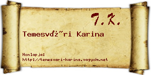 Temesvári Karina névjegykártya